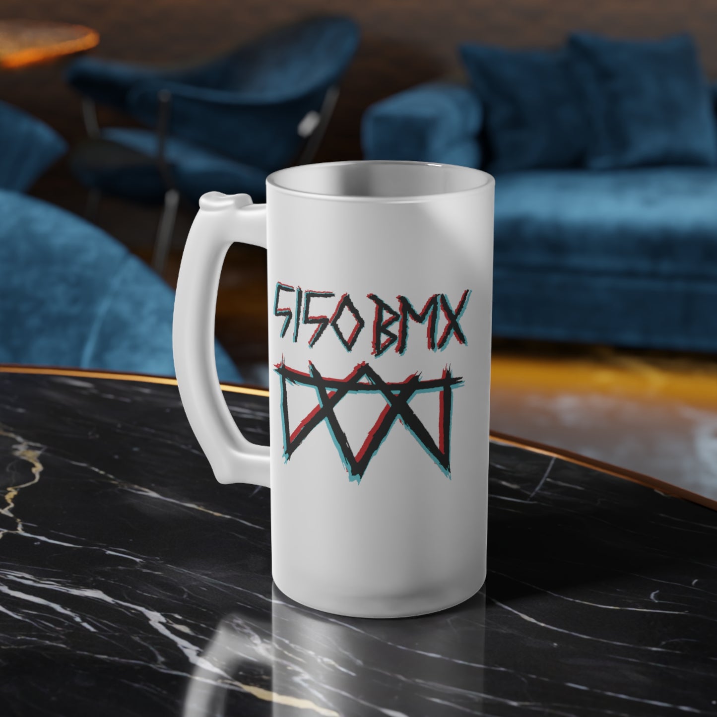 5150bmx Frosted Glass Beer Mug