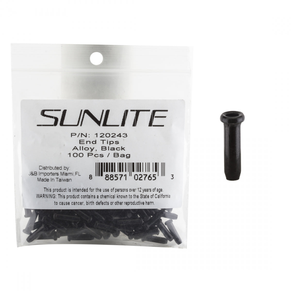 SUNLITE CABLE TIP SUNLT ALY BK BGof100 - SUNLITE