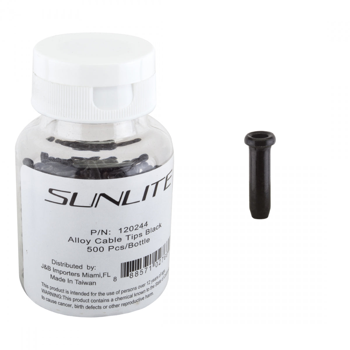 SUNLITE CABLE TIP SUNLT ALY BK BTLof500 - SUNLITE