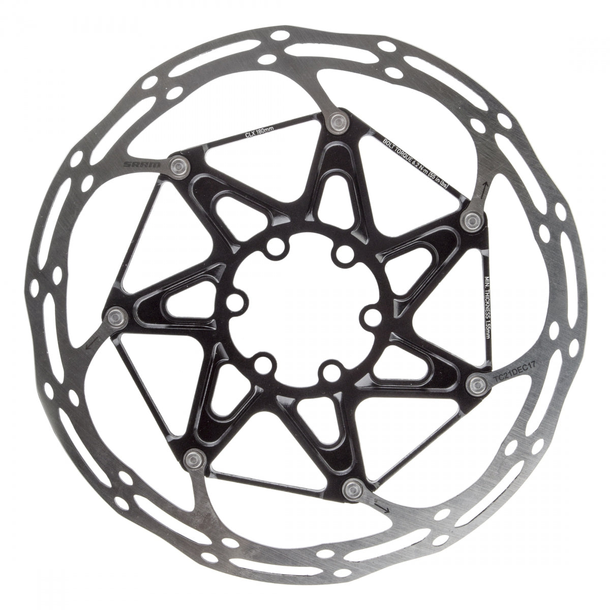 SRAM DISC ROTOR 180 C-LINE 6B 2-PIECE ROUNDED Ti BOLTS - SRAM