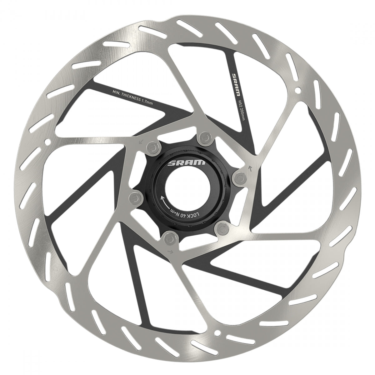 SRAM DISC ROTOR 200 HS2 CL ROUNDED w/LOCKRING SL/BK - SRAM