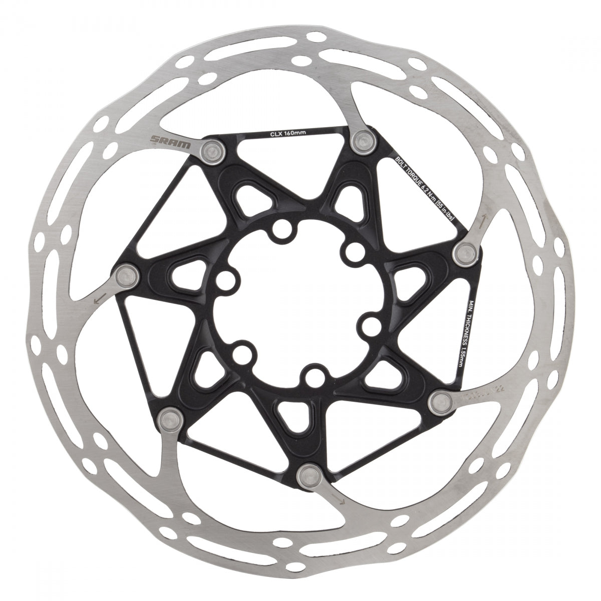 SRAM DISC ROTOR 160 C-LINE 6B 2-PIECE ROUNDED STL BOLTS - SRAM