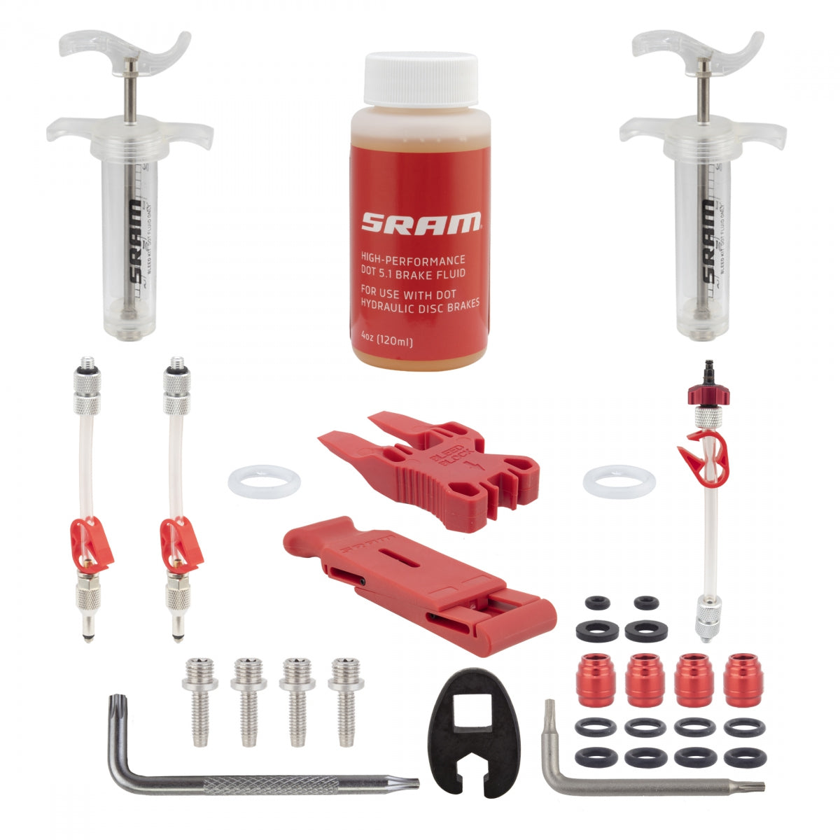 SRAM TOOL BRAKE DISC SRAM BLEEDKIT PRO DOT V2w/FLUID w/BLEEDING EDGE FITTING - SRAM