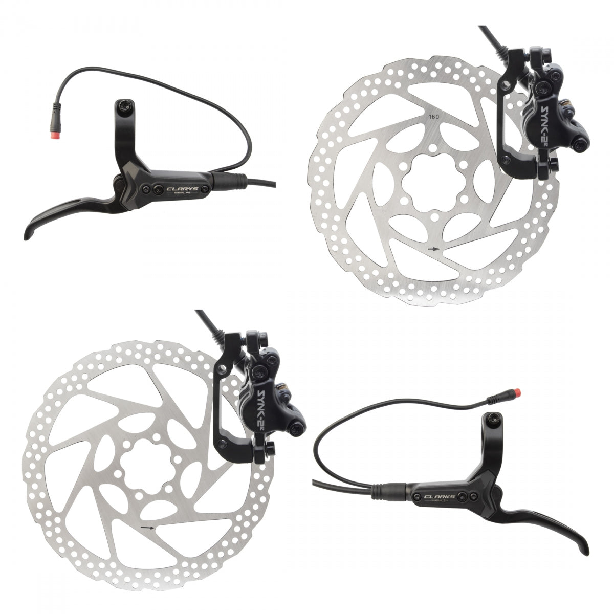 CLARKS CLK SYNC-2E HYD Front-180/Rear-160 w/LVRS BK - CLARKS