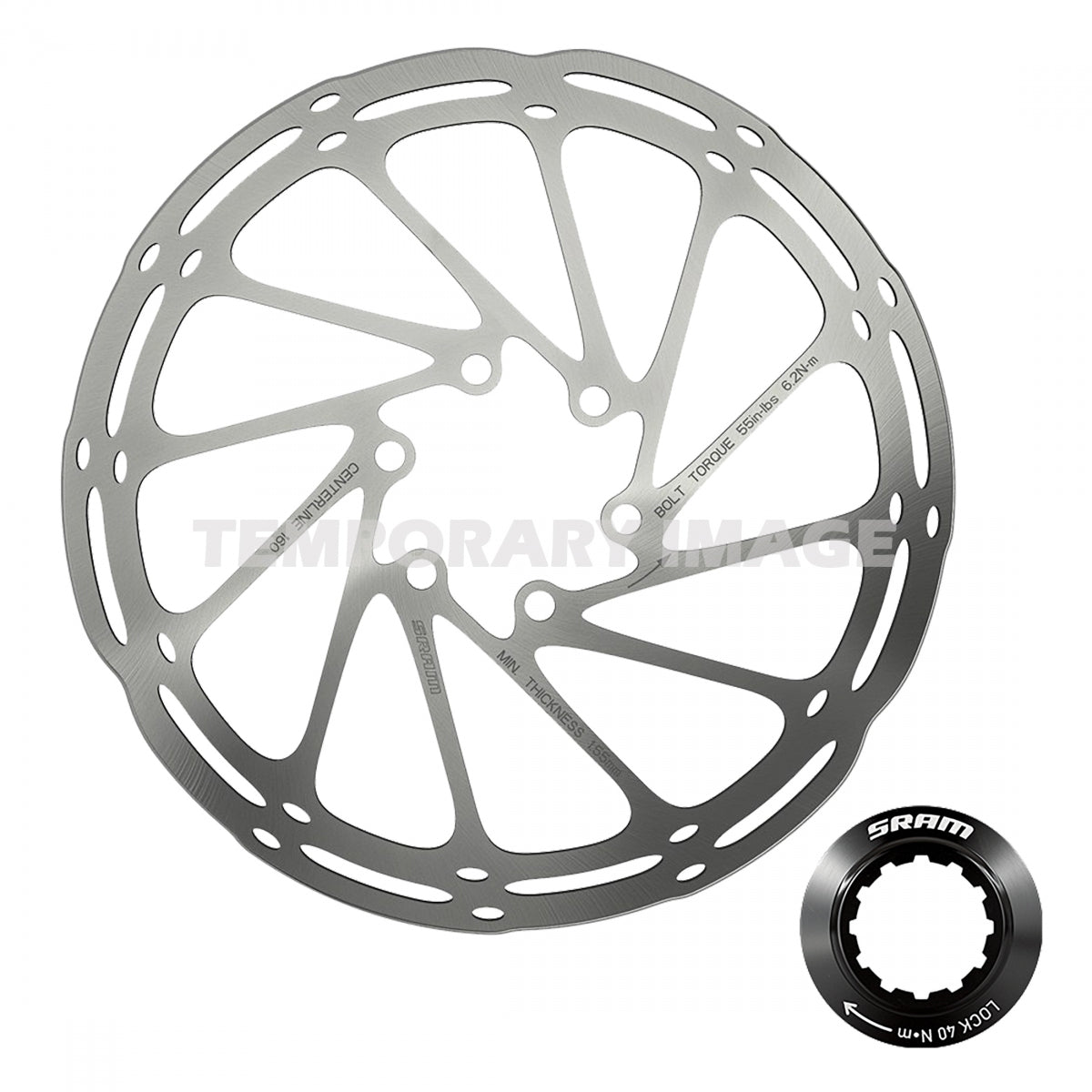 SRAM DISC ROTOR 180 C-LINE CL ROUNDED w/LOCK RING SL/BK - SRAM