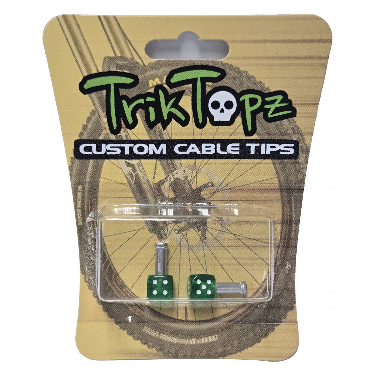 TRIK TOPZ CABLE TIP TRIKTOPZ DICE CLEAR GN 1pr/PK - TRIK TOPZ
