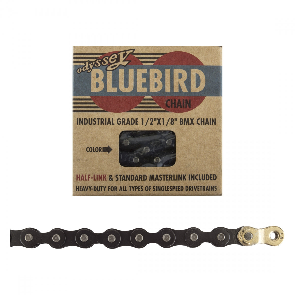 ODYSSEY CHAIN ODY 1/2x1/8 BLUEBIRD 1s BK w/1/2LINK - ODYSSEY