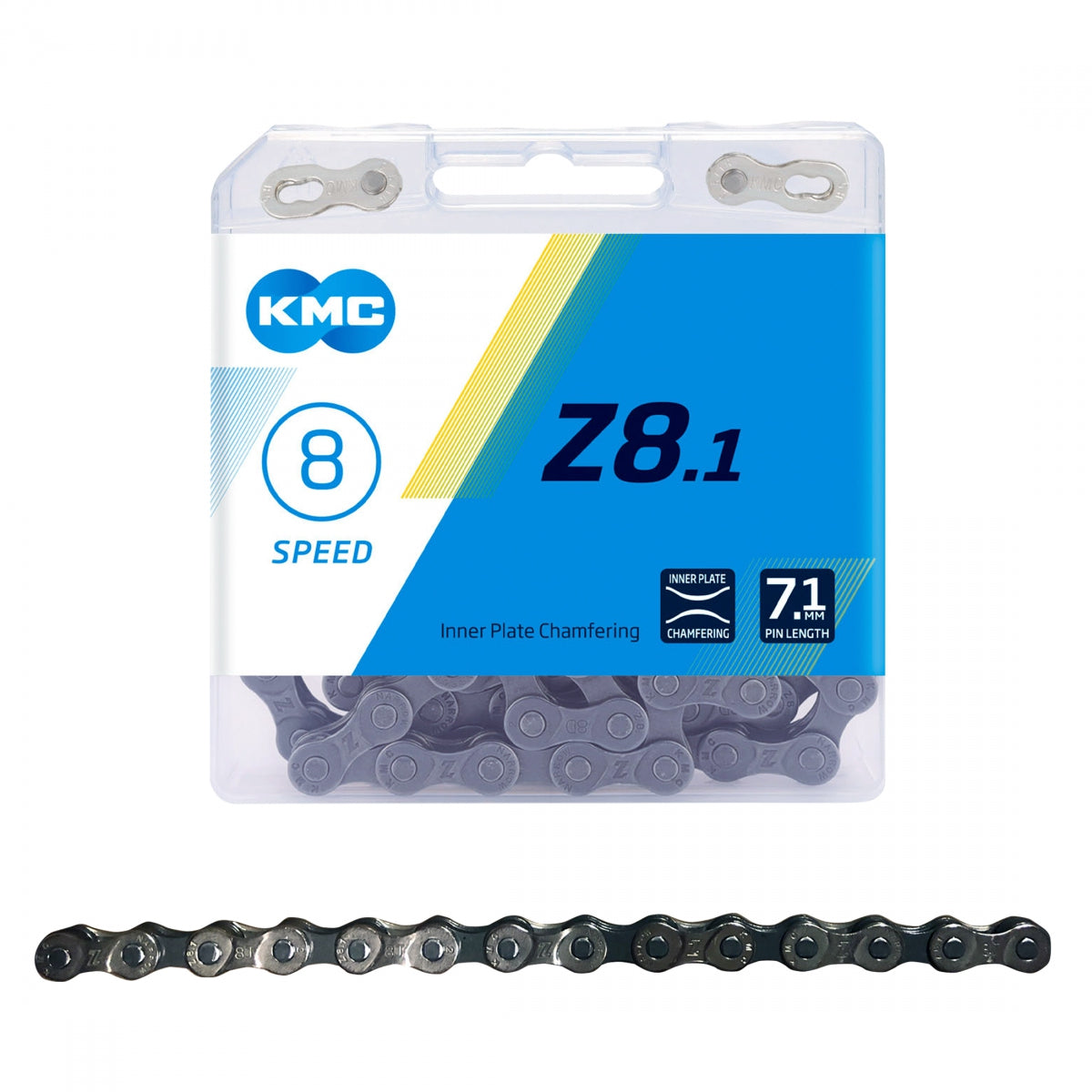 KMC CHAIN KMC Z8.1 INDEX 8s SL/GY 116L - KMC