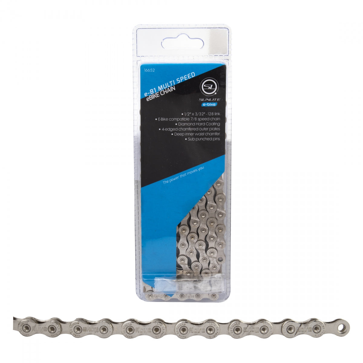 SUNLITE CHAIN SUNLT e81 7/8s CP 128L f/EBIKE - SUNLITE