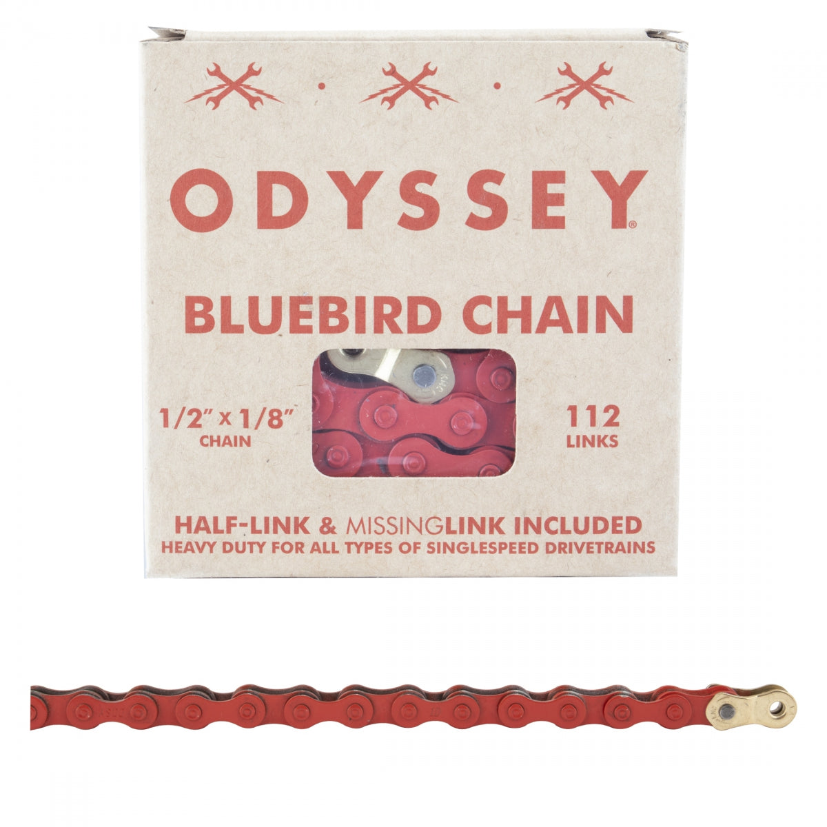 ODYSSEY CHAIN ODY 1/2x1/8 BLUEBIRD 1s RD w/1/2LINK - ODYSSEY