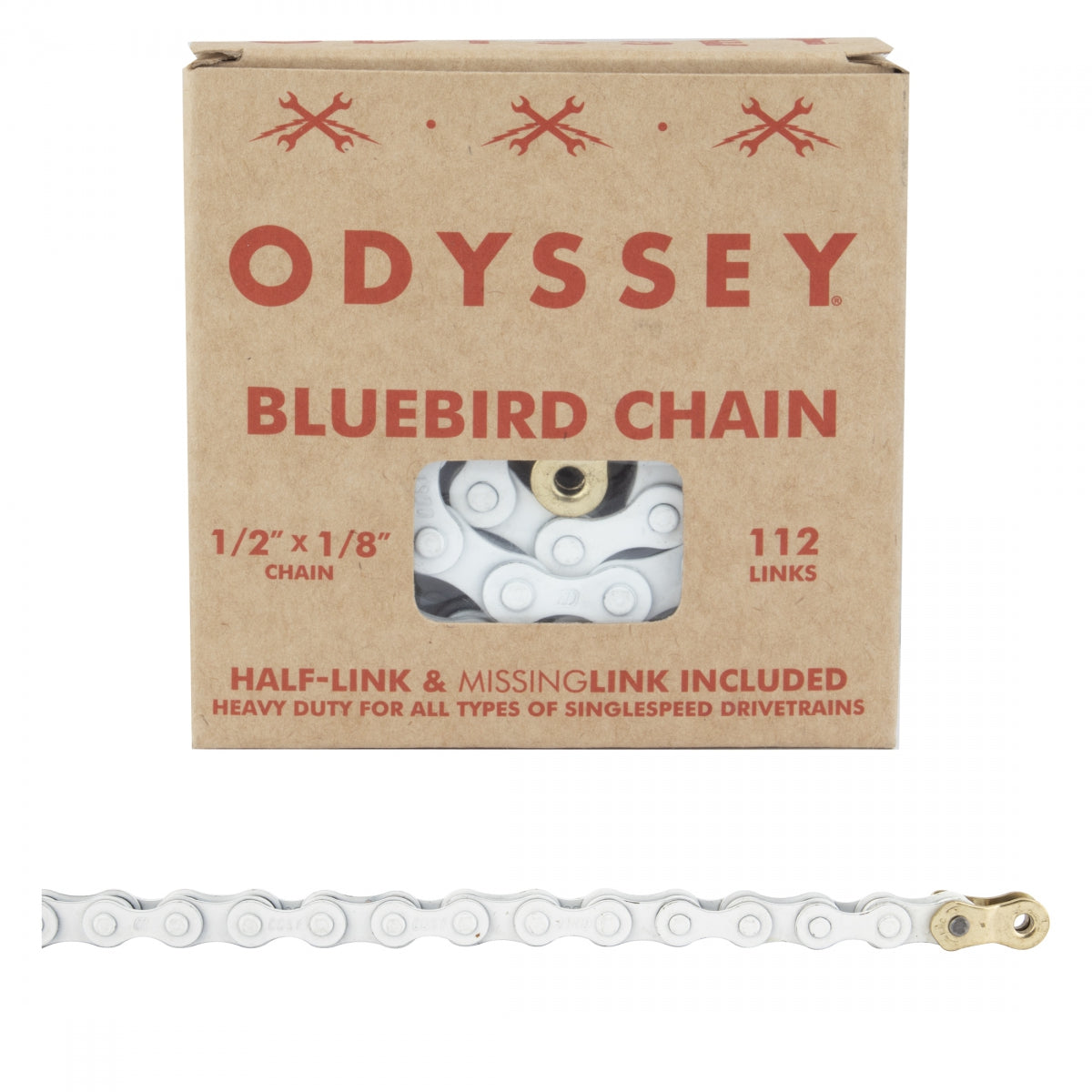 ODYSSEY CHAIN ODY 1/2x1/8 BLUEBIRD 1s WH w/1/2LINK - ODYSSEY