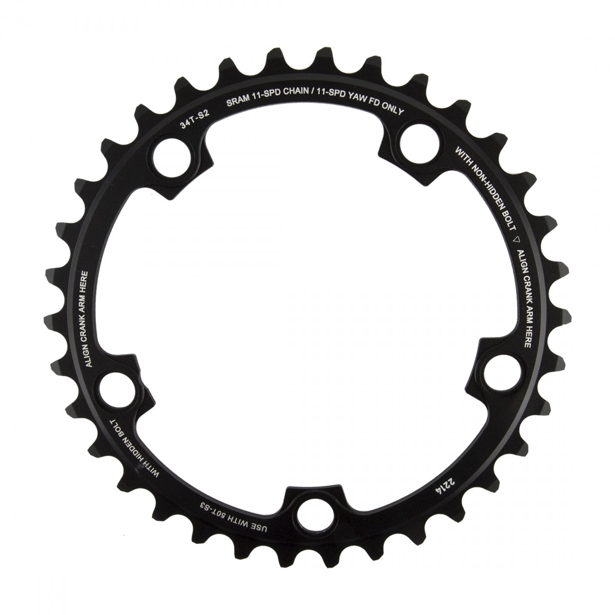 SRAM CHAINRING SRAM 34T 110mm RED-X-GLIDE 11s S2 B-BK YAW - SRAM
