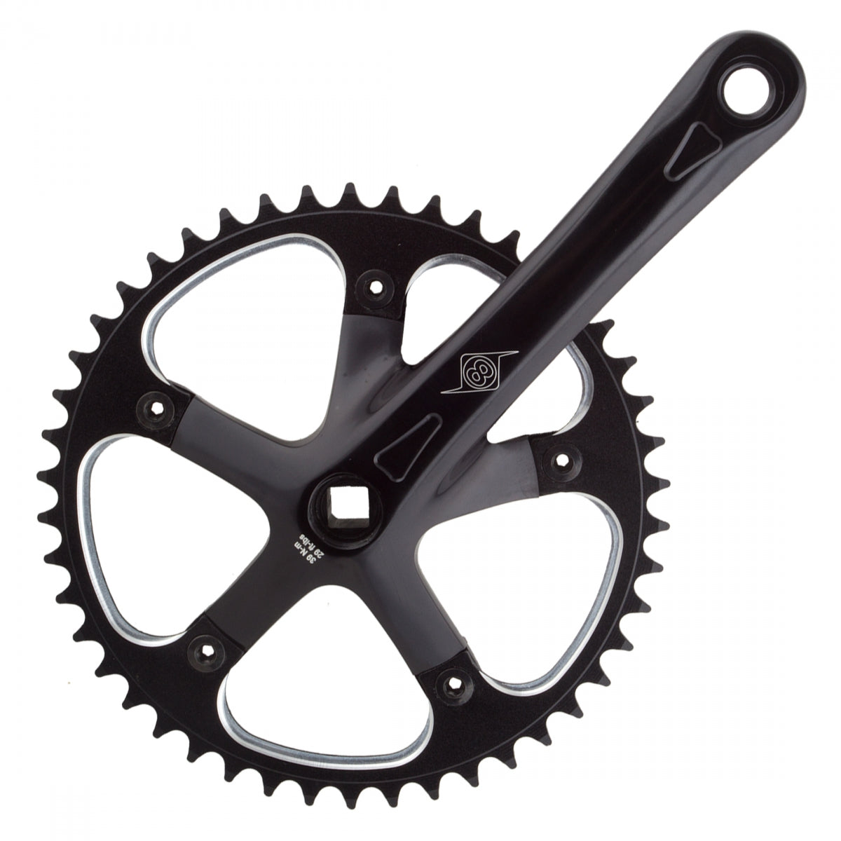 ORIGIN8 CRANKSET OR8 P/P TRACK 170x46 1/8 SQ BK/BK - ORIGIN8