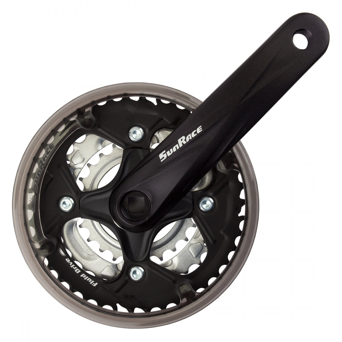 SUNRACE CRANKSET SUNRACE FCM500 170x42/34/24 SQ w/CG BK/SL - SUNRACE