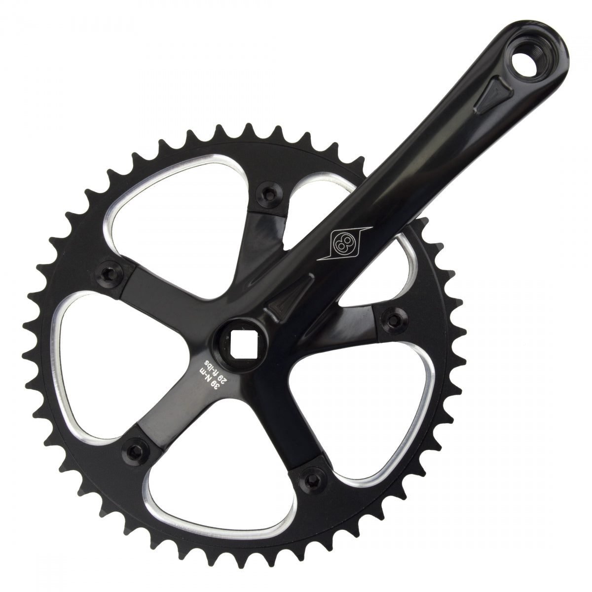 ORIGIN8 CRANKSET OR8 P/P TRACK 165x46 3/32 SQ BK/BK - ORIGIN8