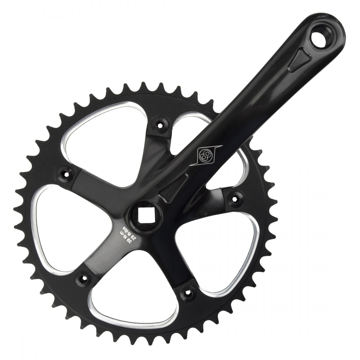 ORIGIN8 CRANKSET OR8 P/P TRACK 170x46 3/32 SQ BK/BK - ORIGIN8