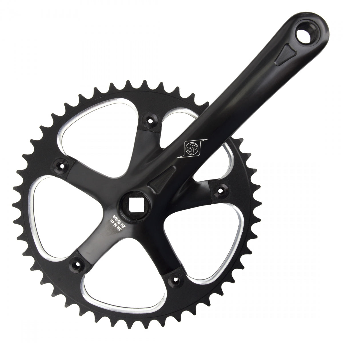 ORIGIN8 CRANKSET OR8 P/P TRACK 175x46 3/32 SQ BK/BK - ORIGIN8