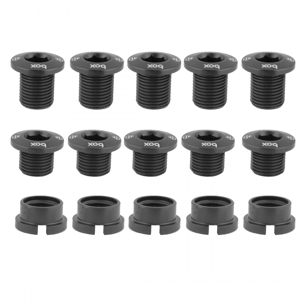 BOX COMPONENTS CHAINRING BOLT SET BOX ONE 7075 ALY 15pc BK - BOX COMPONENTS