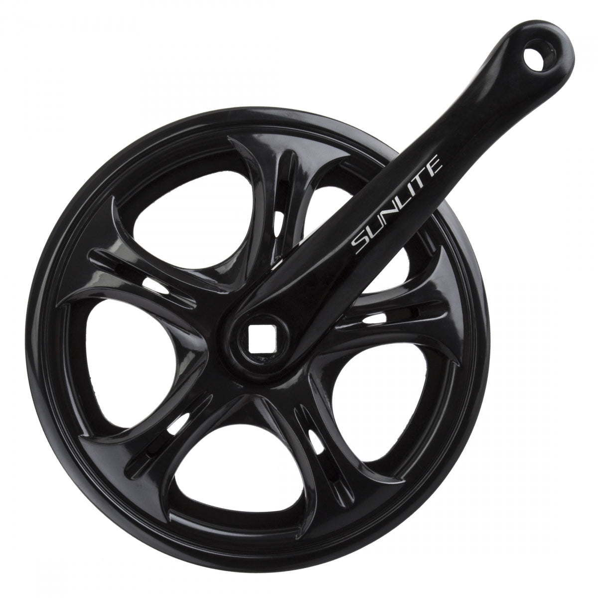 SUNLITE CRANKSET SUNLT BIG CITY 48x170 3/32 SQ BK/BK STL RING DBL CHAINGUARDS - SUNLITE