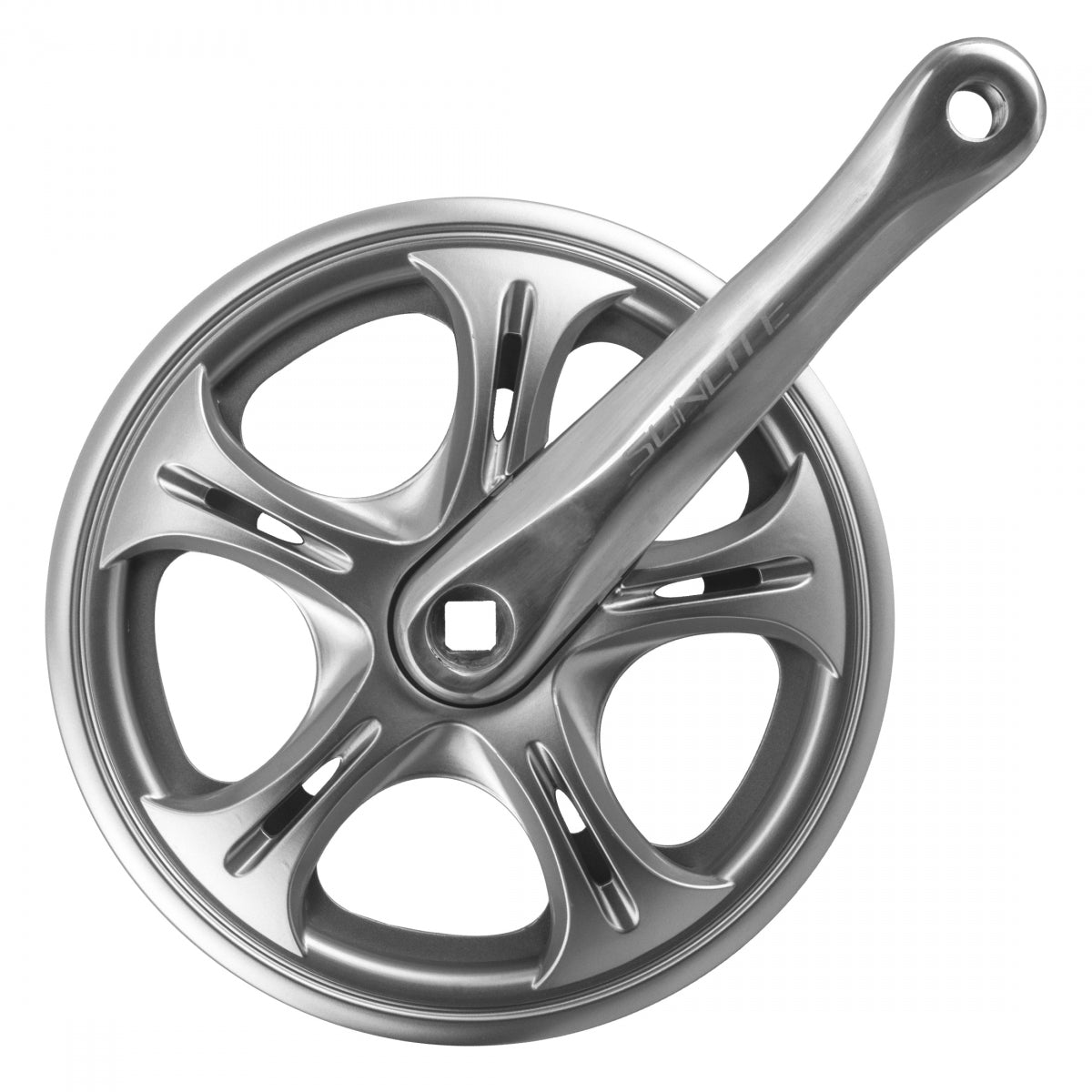SUNLITE CRANKSET SUNLT BIG CITY 48x170 3/32 SQ SL/SL STL RING DBL CHAINGUARDS - SUNLITE