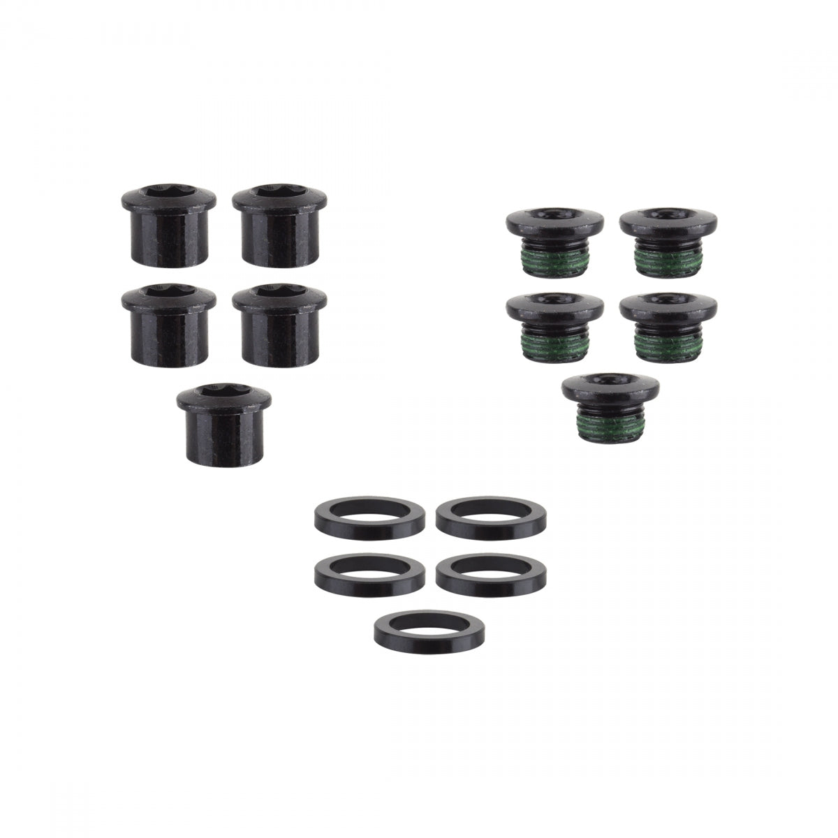 SRAM CHAINRING BOLT SET TV 5-ARM SGL STL w/SPACER BK - SRAM