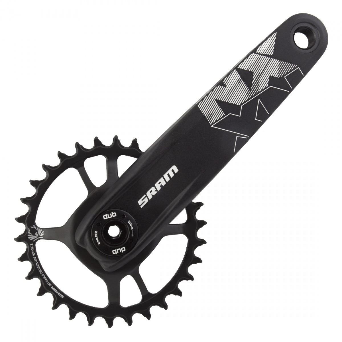 SRAM CRANKSET SRAM NX EAGLE FAT4 175x30 DM DUB XSYNC2 STL w/o CUPS BK 12s - SRAM