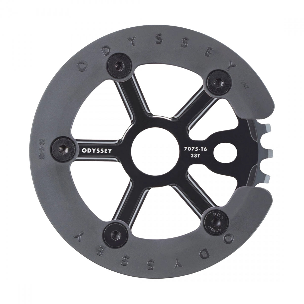 ODYSSEY CHAINRING 1pc ODY 28T UTILITY PRO w/GUARD BK - ODYSSEY