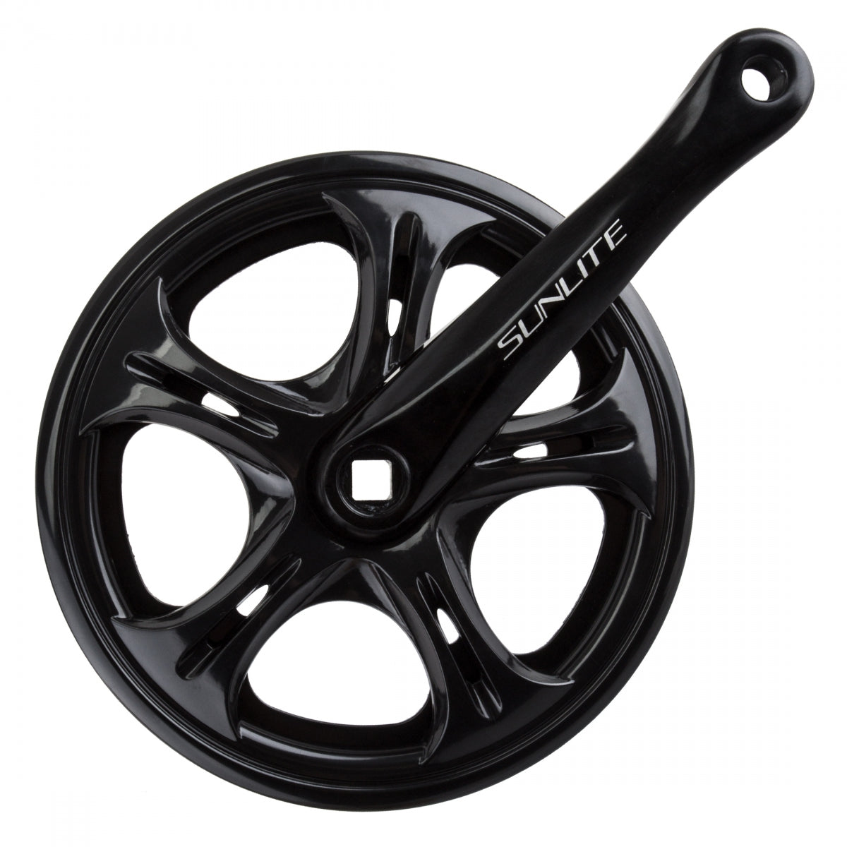 SUNLITE CRANKSET SUNLT BIG CITY 52x170 3/32 SQ BK/BK STL RING DBL CHAINGUARDS - SUNLITE
