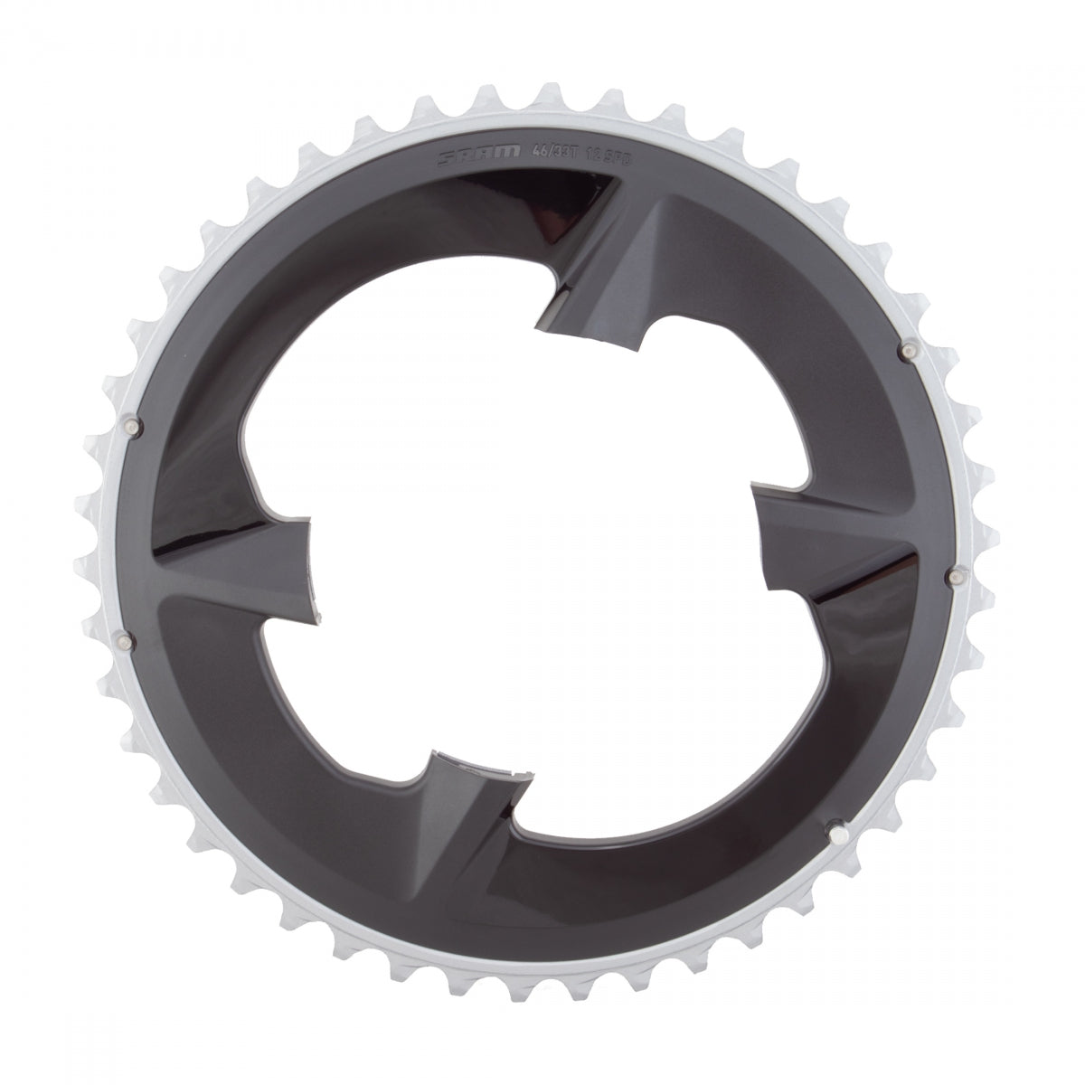 SRAM CHAINRING SRAM 46T 107mm 4B 2x12 RIVAL BK w/CVR-PLATE - SRAM