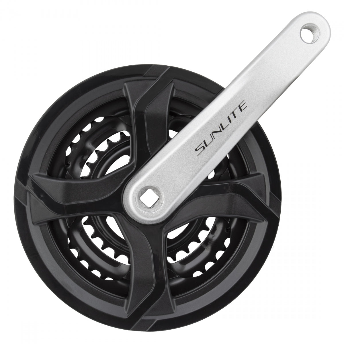 SUNLITE CRANKSET SUNLT CITY 175x48/38/28 SQ 7/8s w/CG BK/SL - SUNLITE