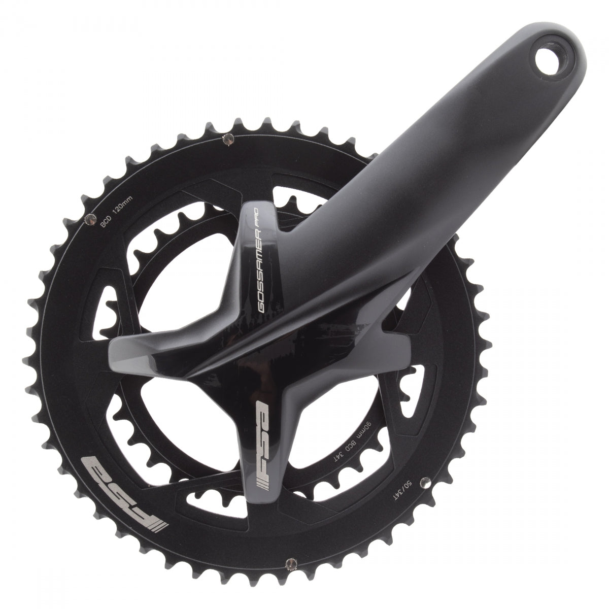 FULL SPEED AHEAD CRANKSET FSA GOSSAMER PRO 386EVO 175x50/34 NoBB BK/WH - FULL SPEED AHEAD