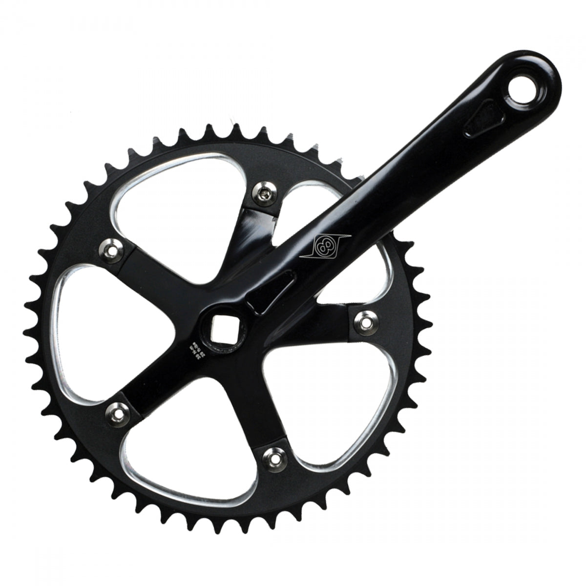 ORIGIN8 CRANKSET OR8 P/P TRACK 175x46 1/8 SQ BK/BK - ORIGIN8