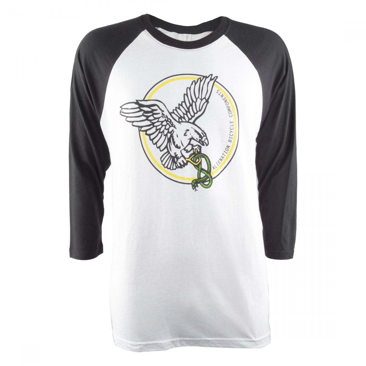 ALIENATION CLOTHING T-SHIRT AN SERPENT 3/4-SLVE BK/WH XL - ALIENATION