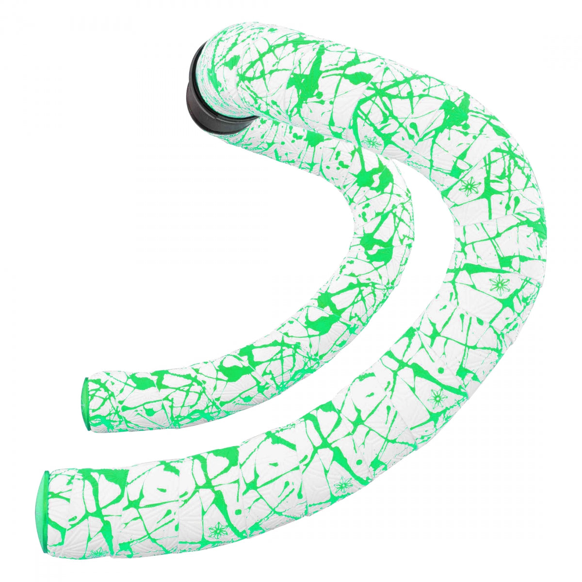 SUPACAZ TAPE & PLUGS SUPACAZ SUPER STICKY KUSH SPLAT LE WH/N-GN w/BK STAR PLUGS - SUPACAZ