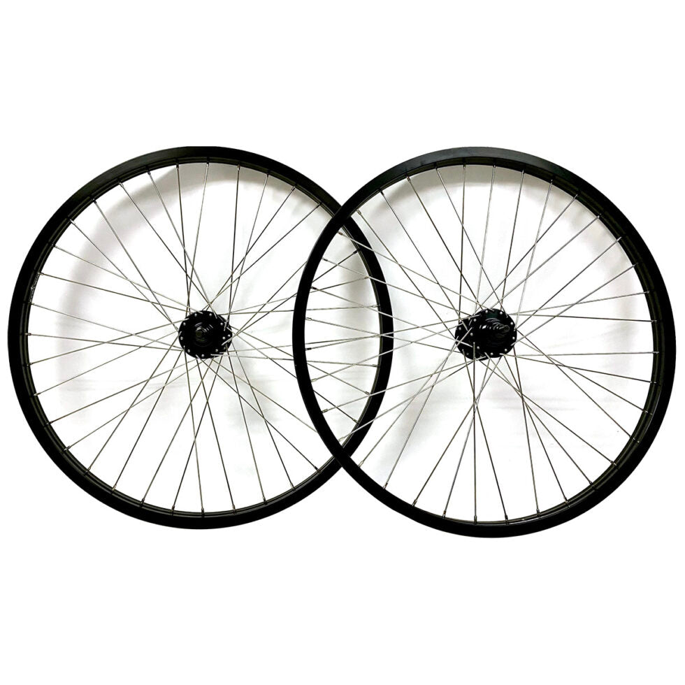 26" COVID CRUISER WHEELSET BLACK W/BLACK HUBS 3/8" REAR AXLE