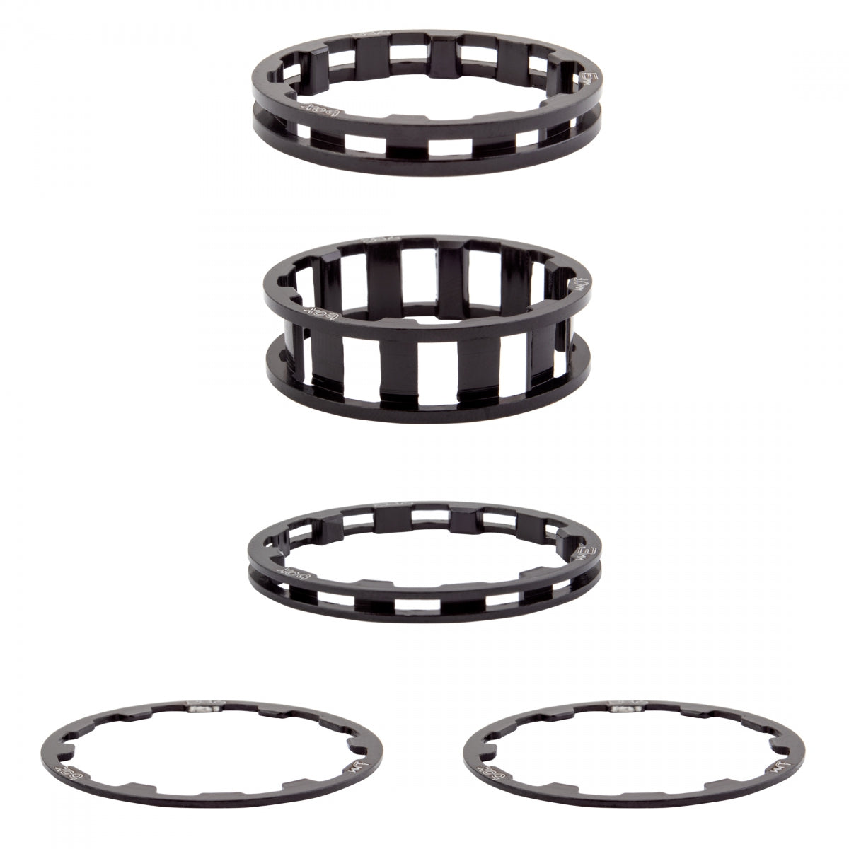 BOX COMPONENTS HEAD PART BOX ZERO SPACER KIT 1-1/8 5pcBK - BOX COMPONENTS