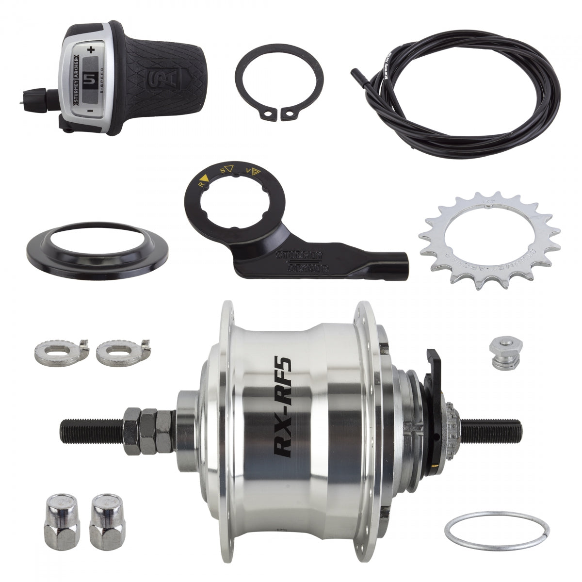 STURMEY ARCHER HUB Rear S/A 5sp RXRF5 32 SL w/TRIM KIT/TWIST-SHIFrontER TSC50/CABLE 1700mm 18T 135/185mm ROTARY - STURMEY ARCHER