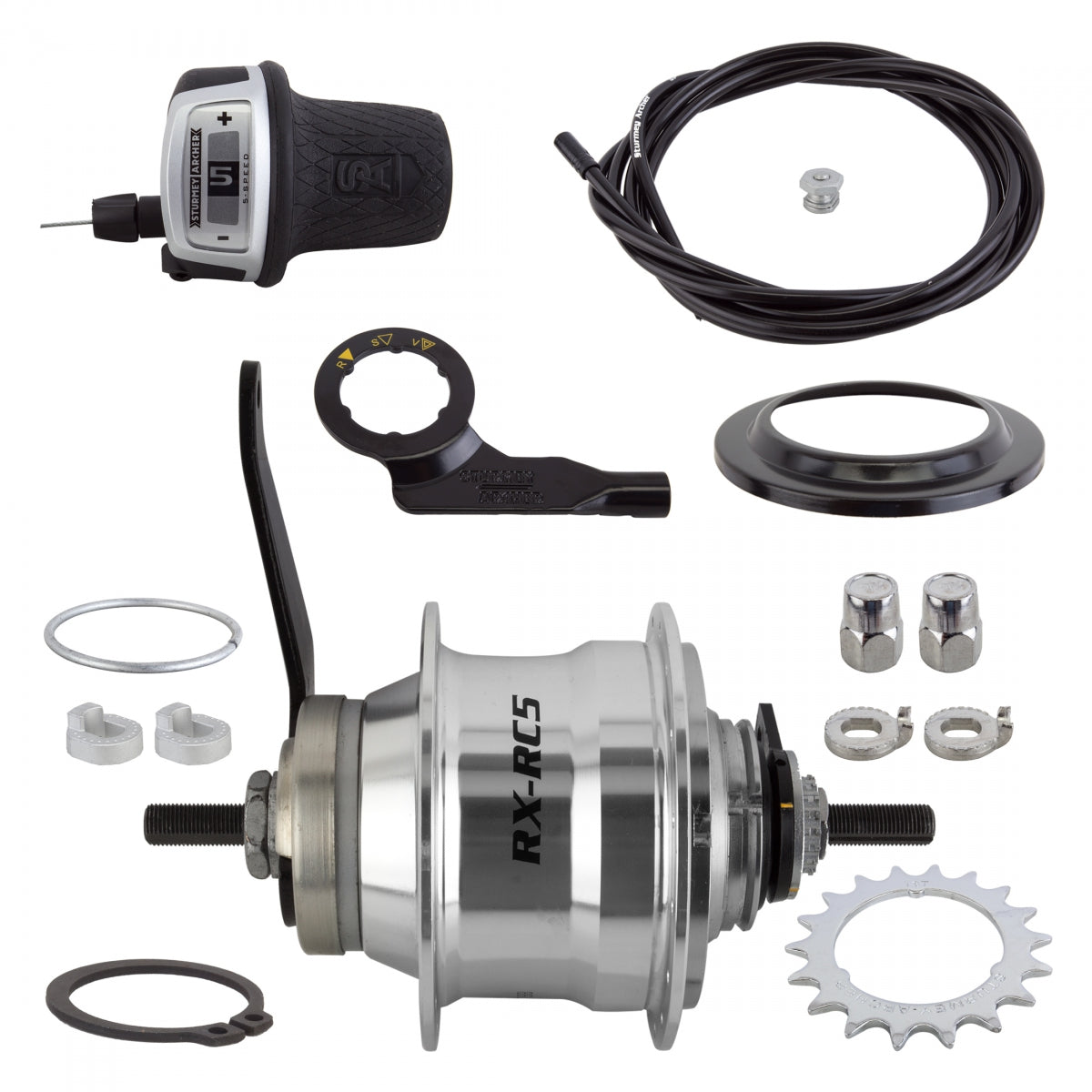 STURMEY ARCHER HUB Rear S/A 5sp RXRC5 CB 32 SL w/TRIM KIT/TWIST-SHIFrontER TSC50/CABLE 1700mm 18T 135/185mm ROTARY - STURMEY ARCHER