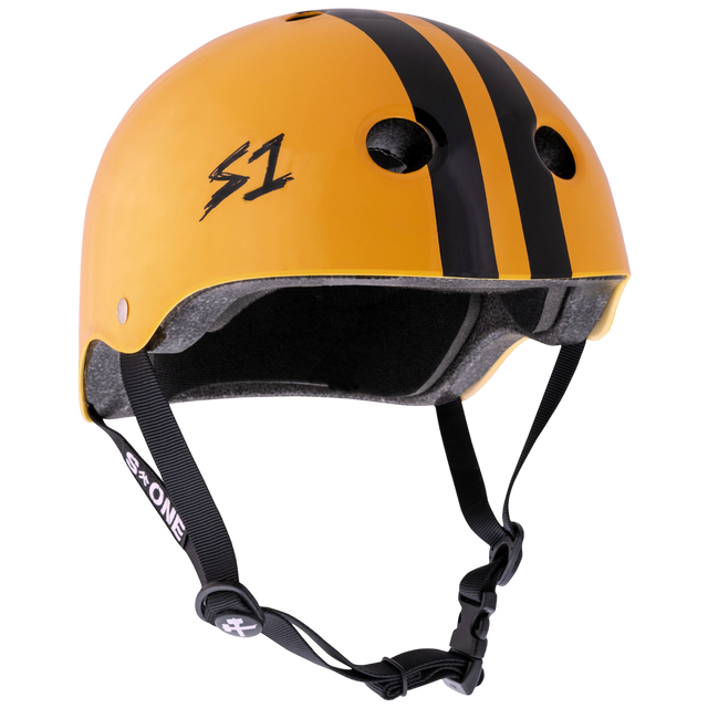 S1 Lifer Helmet - Bright Orange Gloss w/ Black Stripes