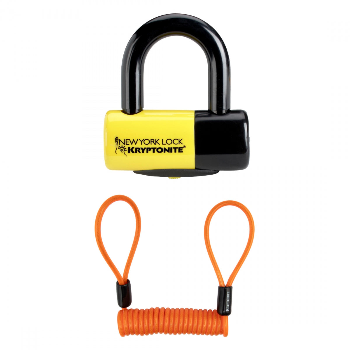 KRYPTONITE LOCK KRY U NY LIBERTY DISC 2.2x2.3 w/REMINDER CABLE & POUCH YL - KRYPTONITE