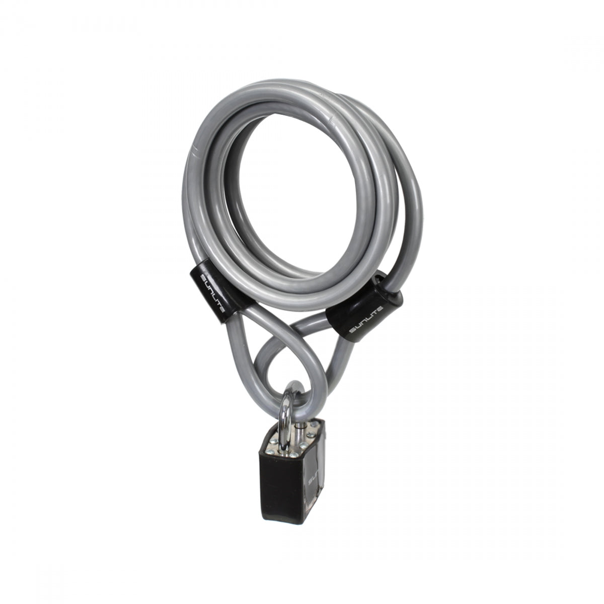 SUNLITE LOCK SUNLT CBL 8mmx6f W/PAD-KEY COIL SIL - SUNLITE