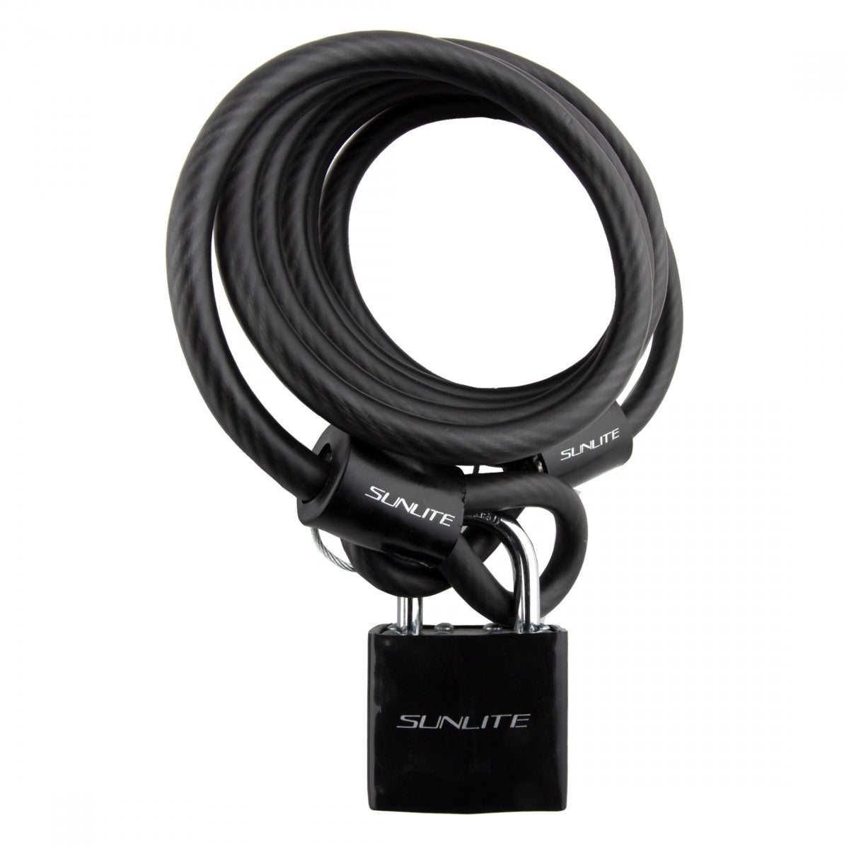 SUNLITE LOCK SUNLT CBL 8mmx6f W/PAD-KEY COIL Black - SUNLITE