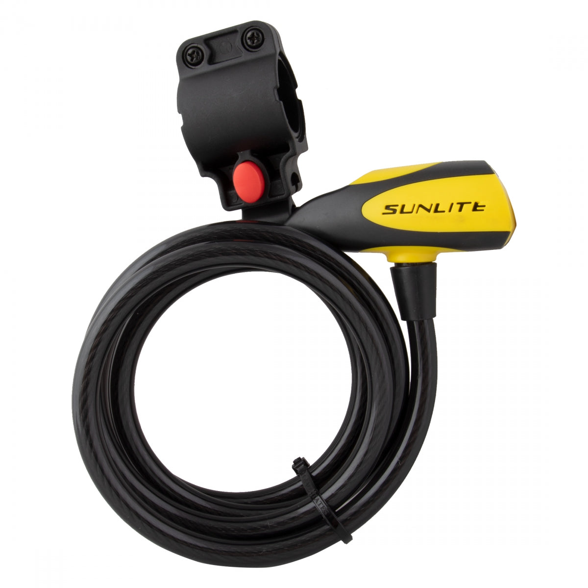 SUNLITE LOCK SUNLT DFNDR D1 CBL 10mmx6f KEY W/BKT COIL BK/YL - SUNLITE