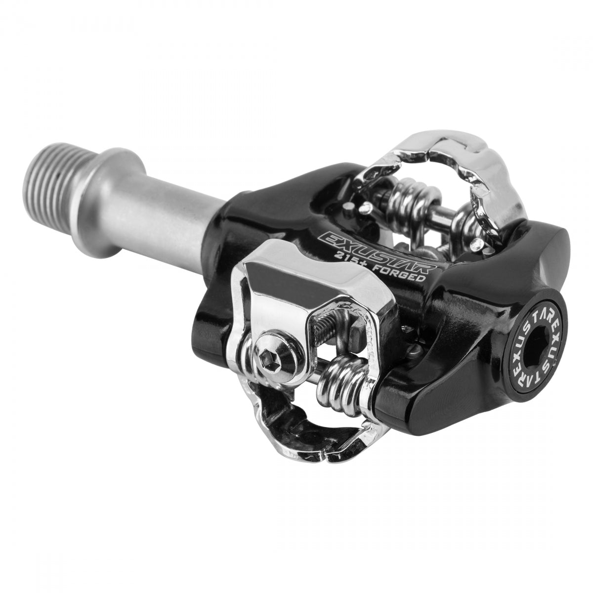 EXUSTAR PEDALS EXUSTAR MTB DBL CLPLS PM215+ ALY BK/SL SPD - EXUSTAR