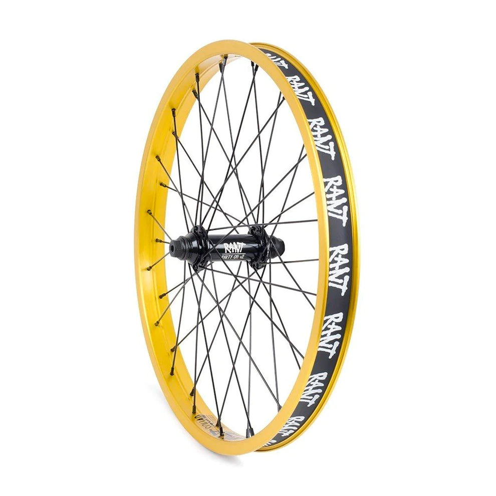 RANT 20" Party On V2 Front Wheel (Black, Gold, Pepto Pink, Red, Silver, Sky Blue)