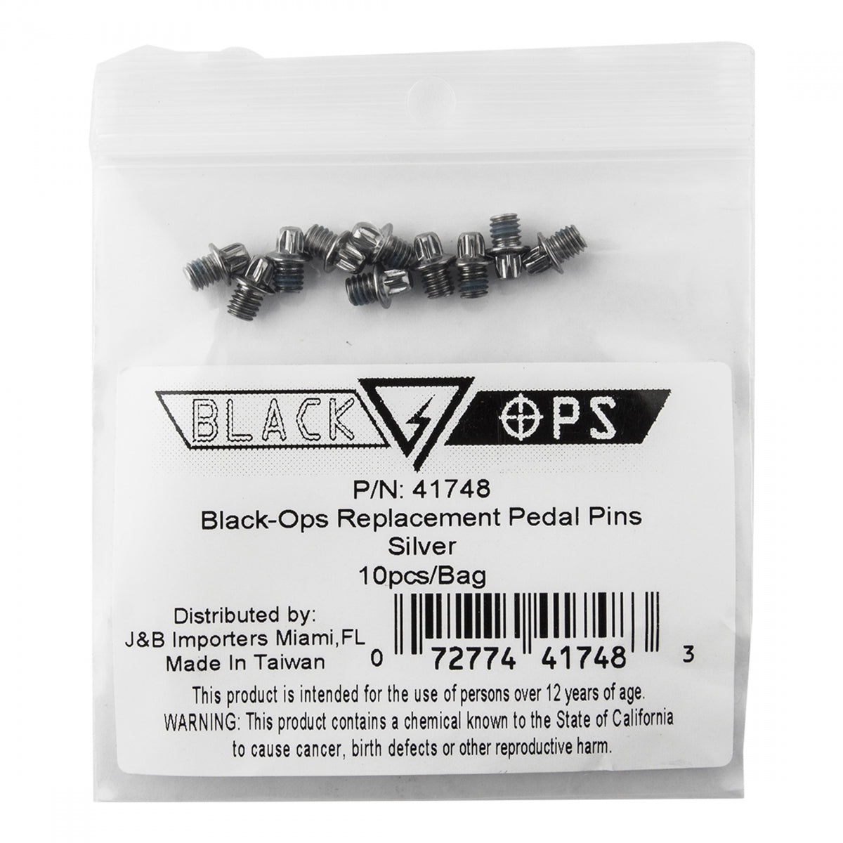 BLACK OPS PEDALS BK-OPS TORQLITE UL M4-8 REP PINS SL BGof10 - BLACK OPS