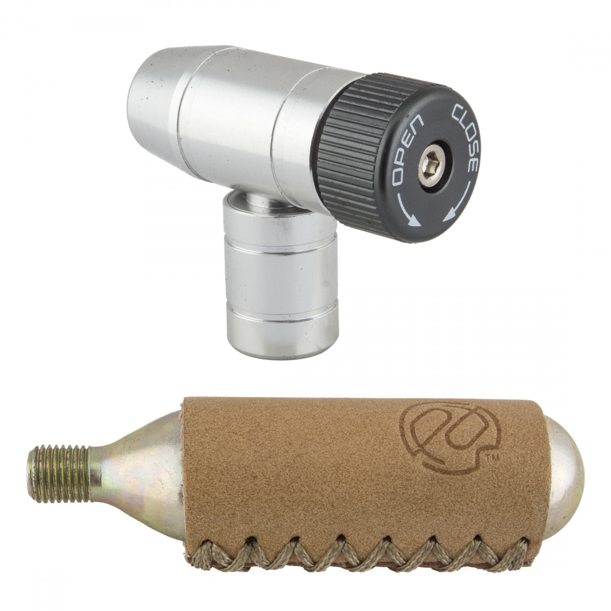 PORTLAND DESIGN WORKS PUMP PDW Co2 SHINY OBJECT w/CO2-16g/LEATHER SLEEVE - PORTLAND DESIGN WORKS