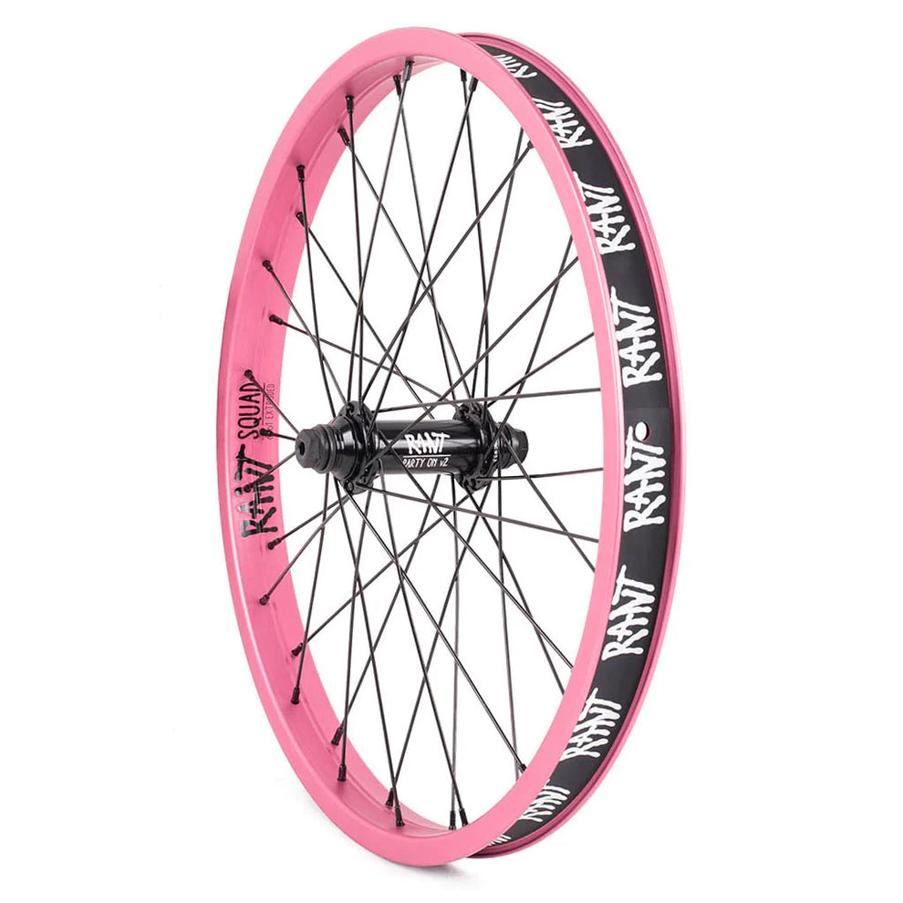 RANT 20" Party On V2 Front Wheel (Black, Gold, Pepto Pink, Red, Silver, Sky Blue)