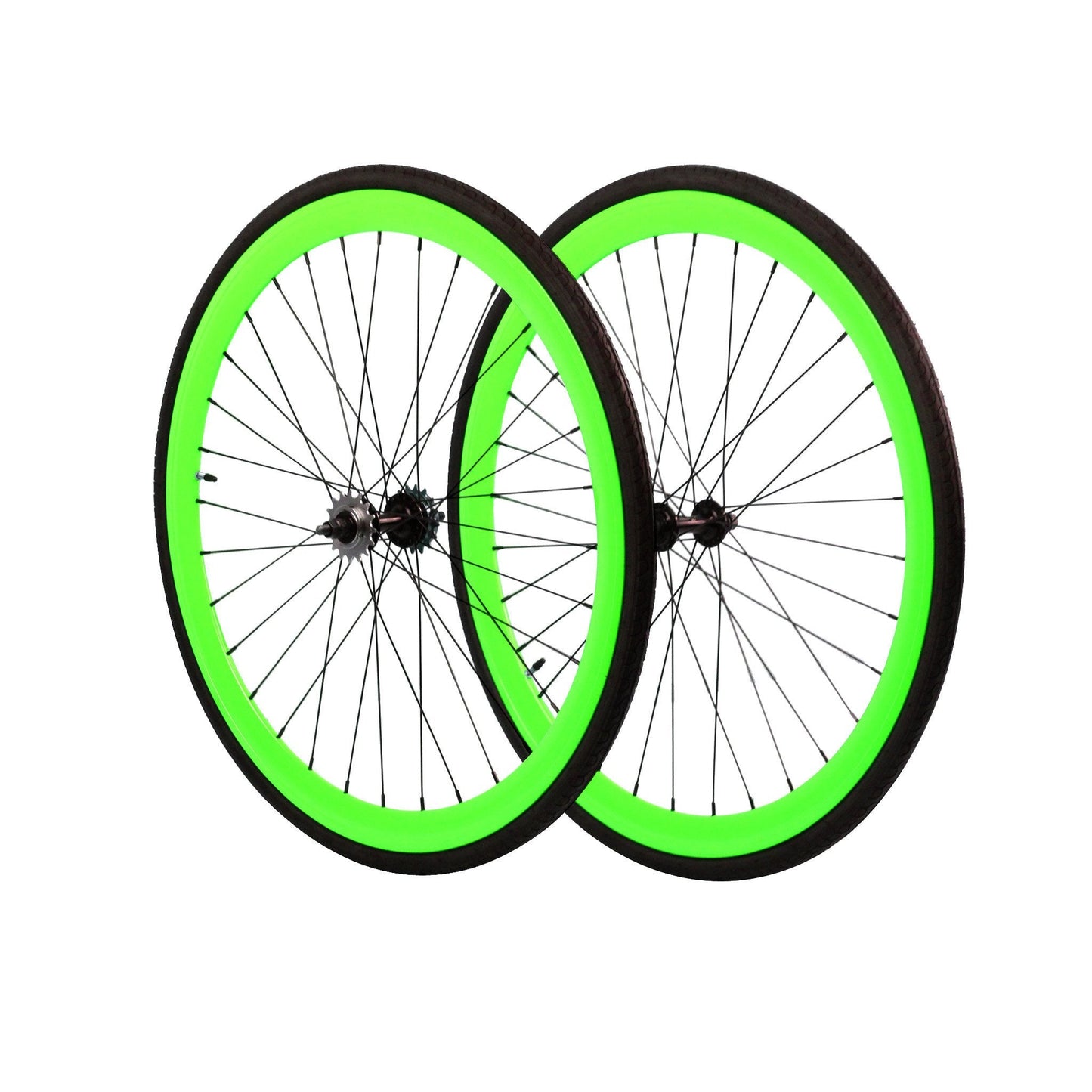 700c Wheelset - Neon Green available at 5150bmx.com