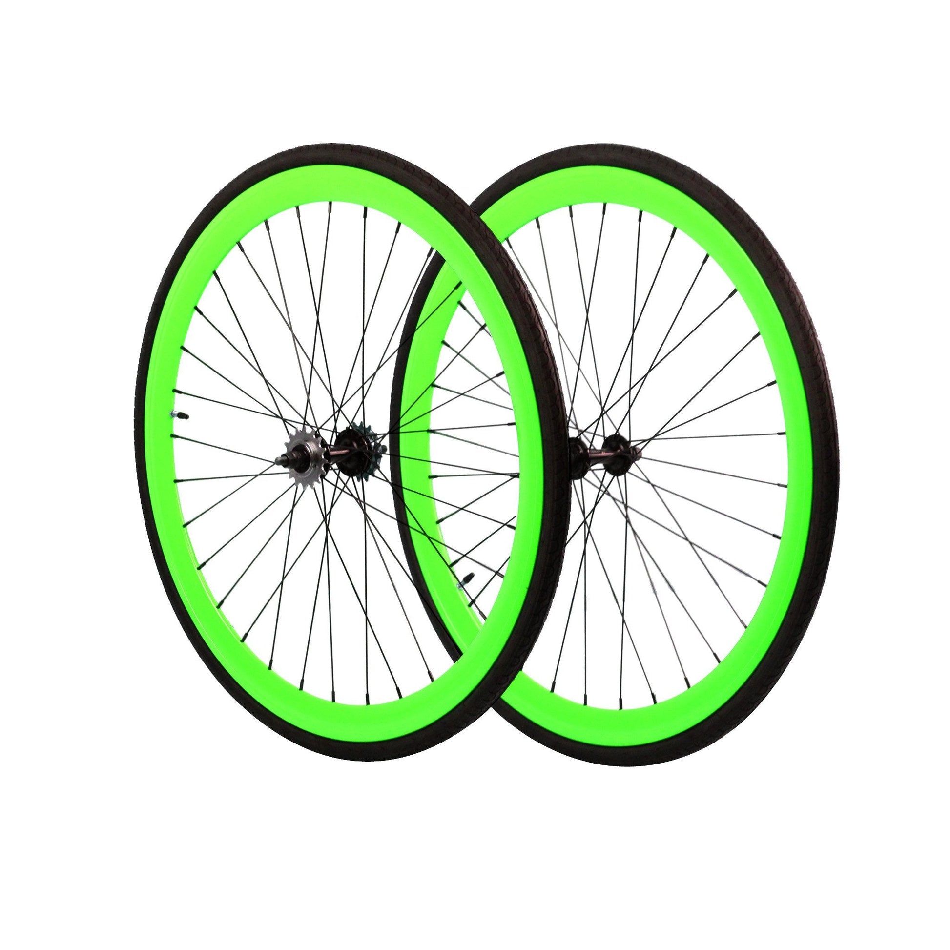 700c Wheelset - Neon Green available at 5150bmx.com